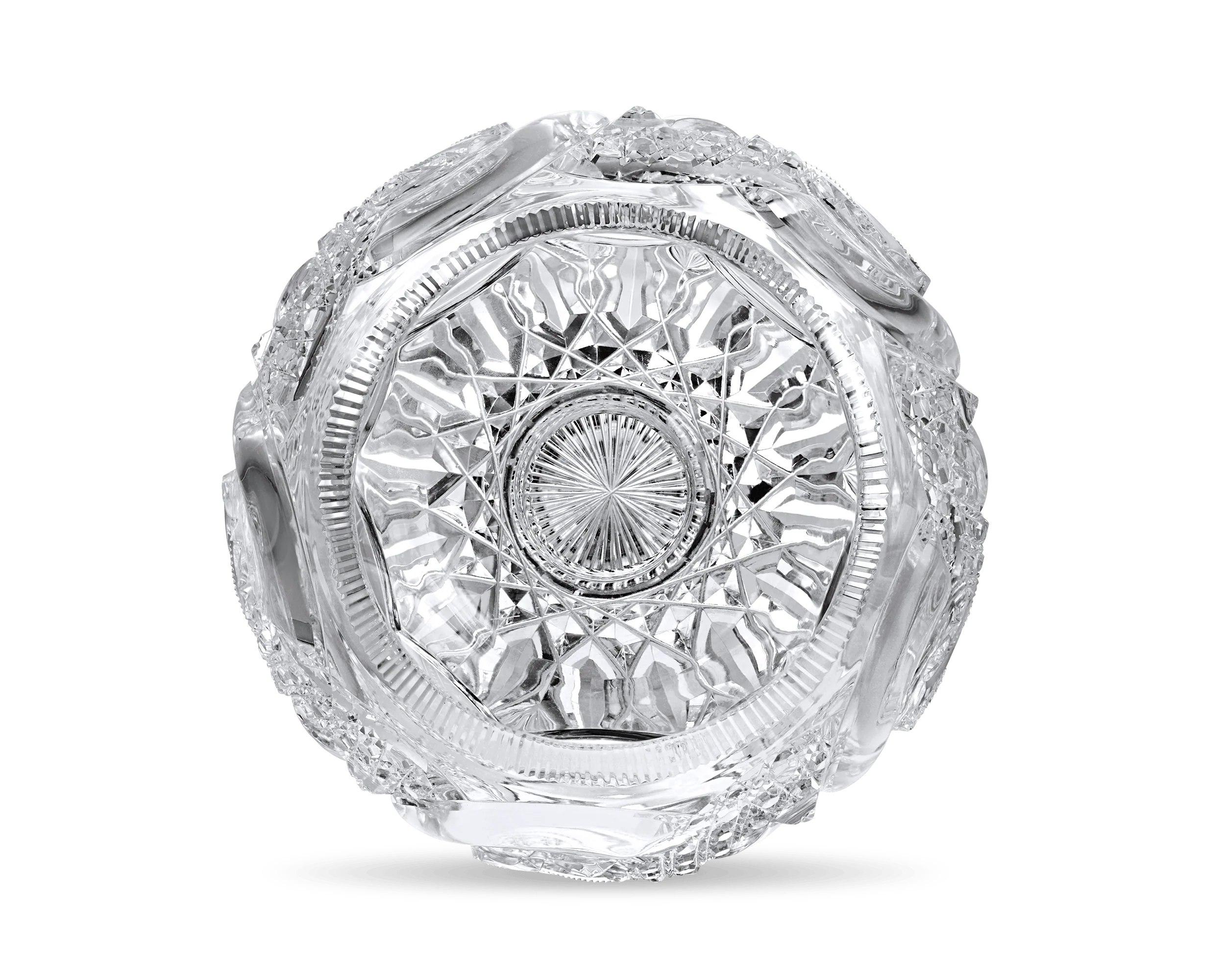 Wedding Ring Pattern Cut Glass Rose Bowl by J. Hoare & Co. - Image 3