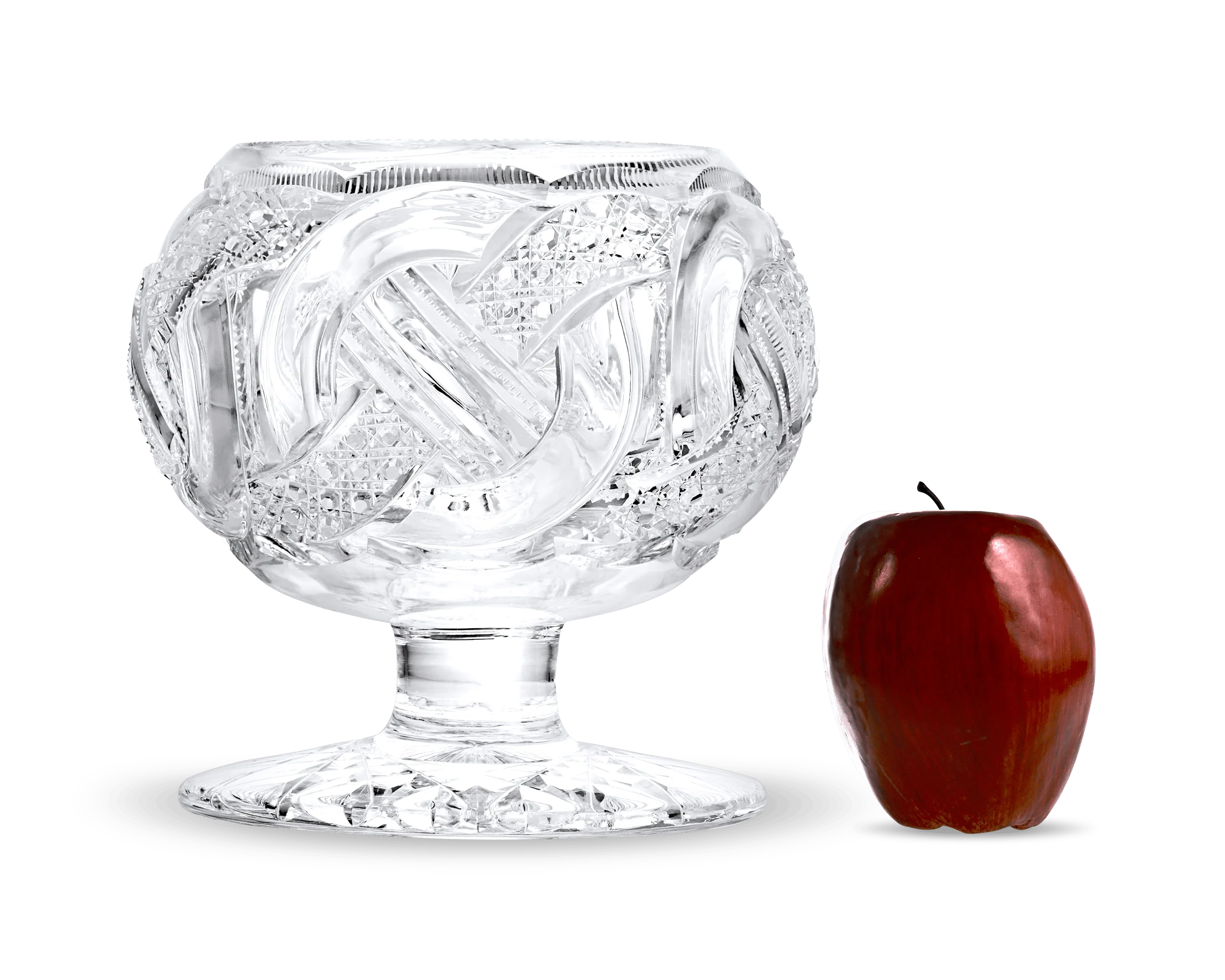 Wedding Ring Pattern Cut Glass Rose Bowl by J. Hoare & Co. - Image 2