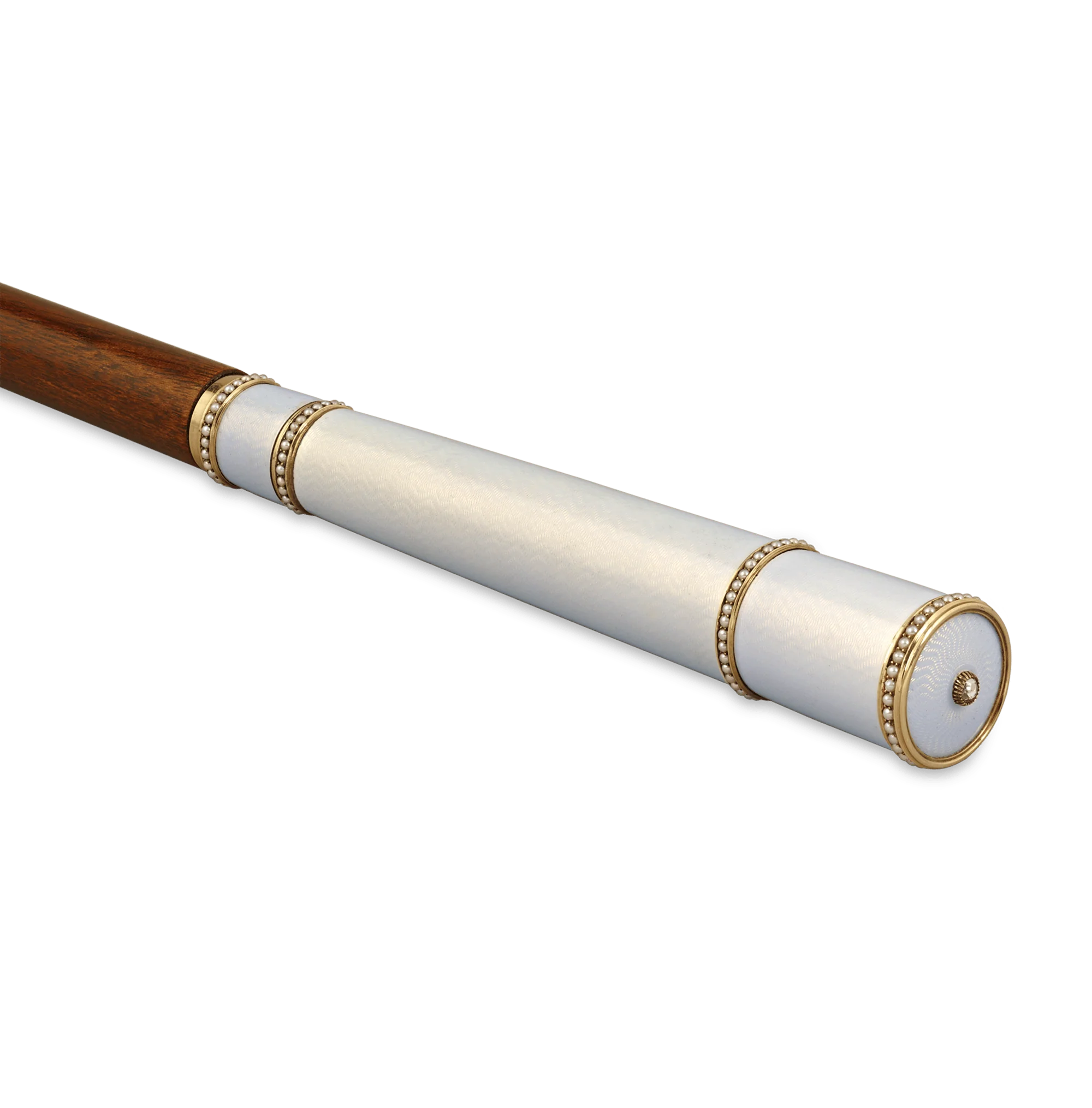 Fabergé White Guilloché Enamel Cane - Image 5