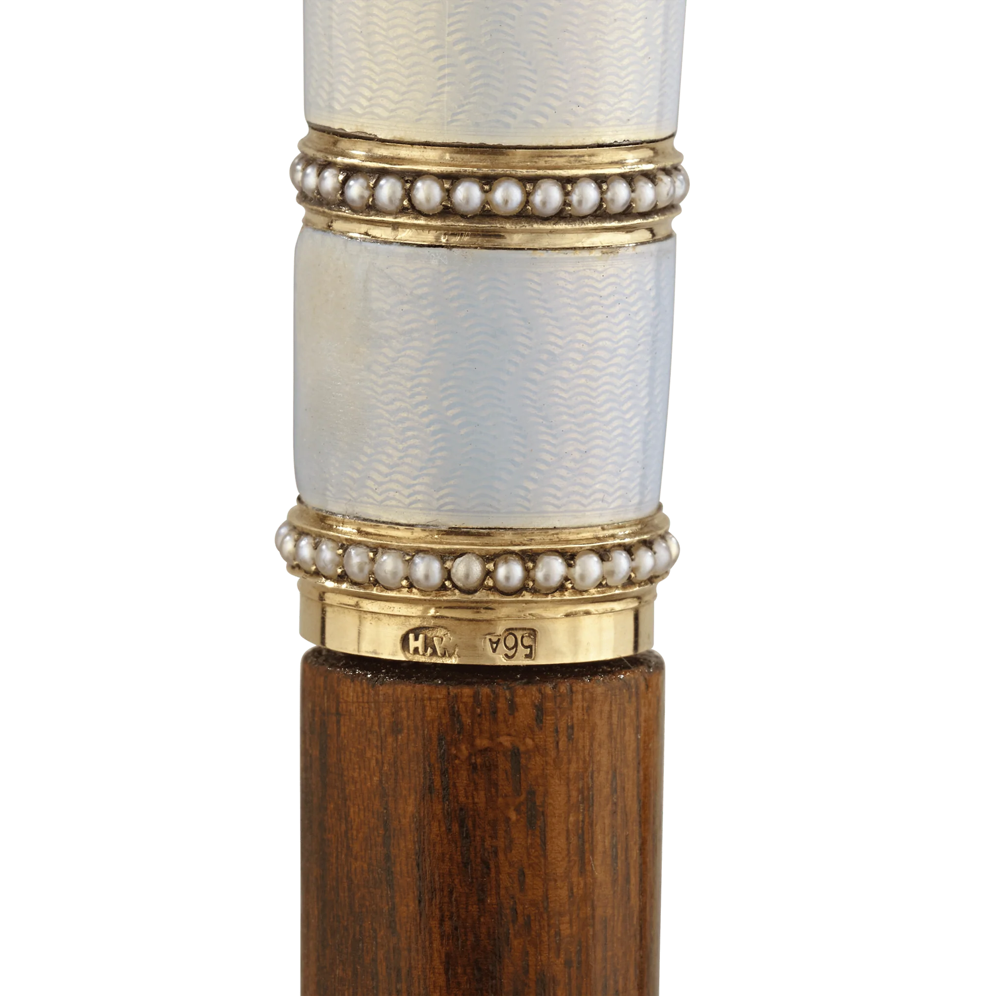 Fabergé White Guilloché Enamel Cane - Image 4