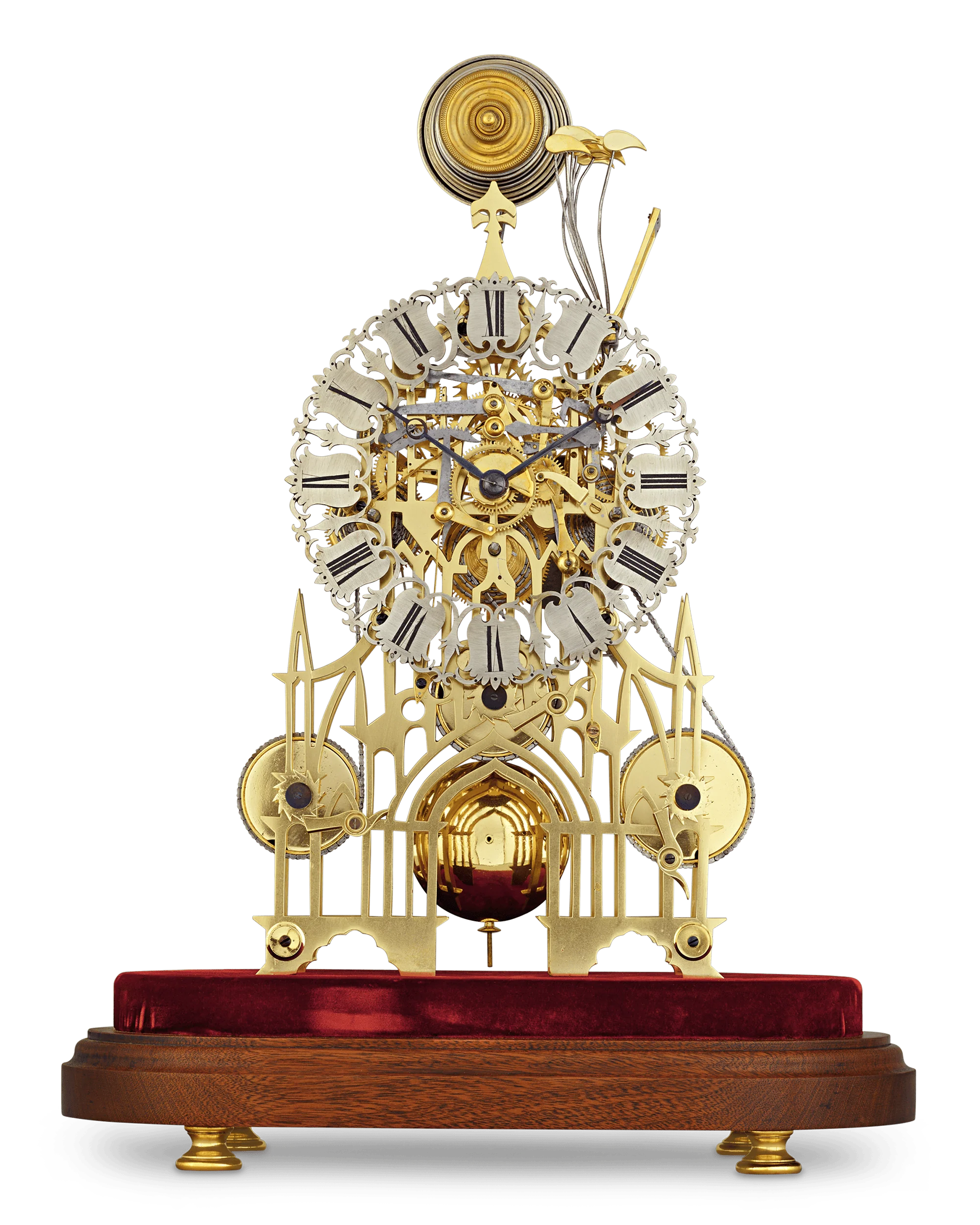 Three-Train Skeleton Clock by Smith & Sons