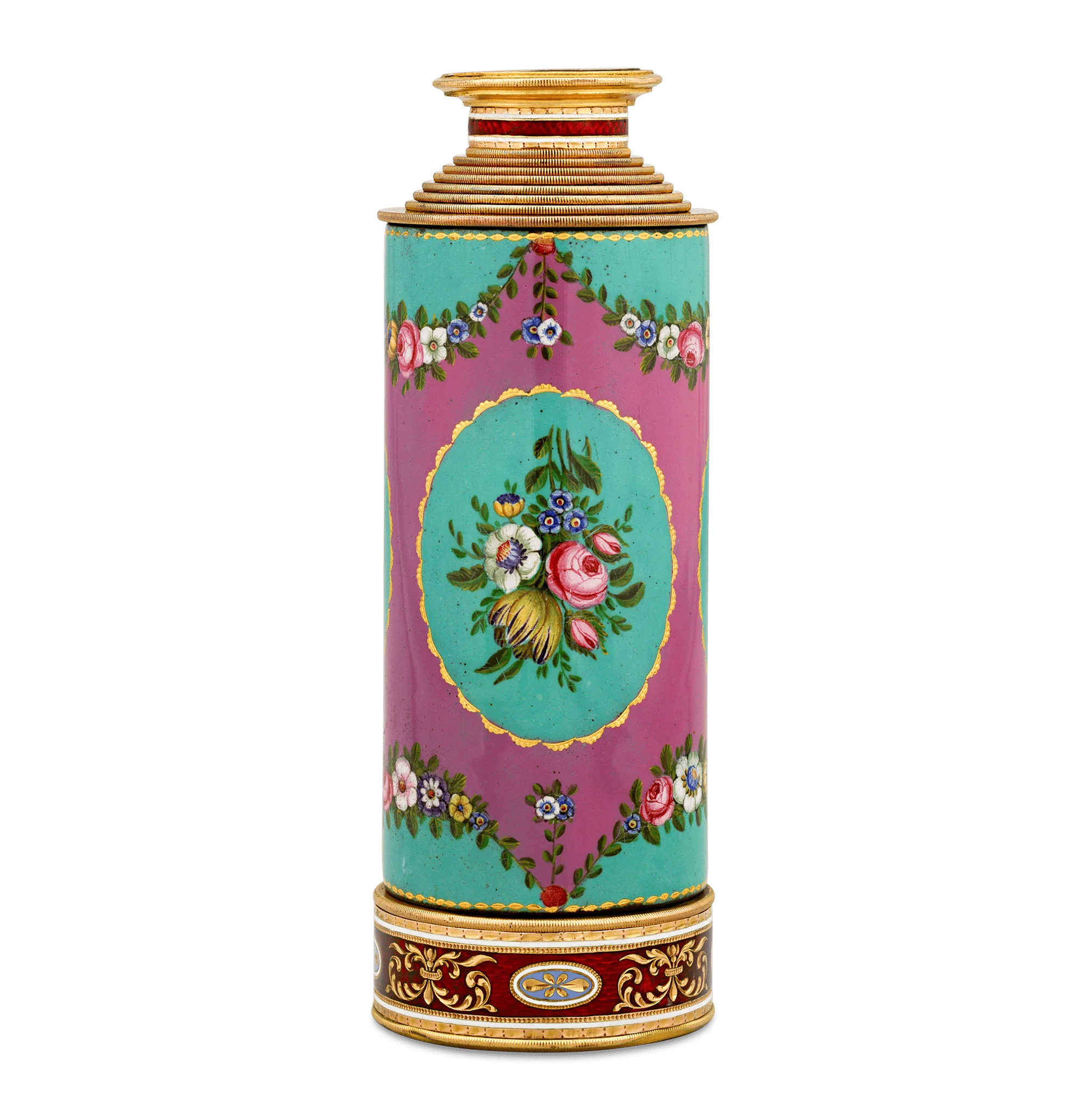 Swiss Enamel and Gold Telescope