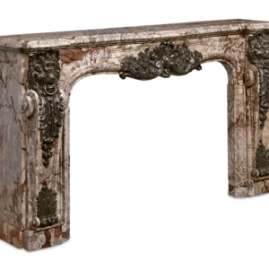 French Marble and Bronze Mantel