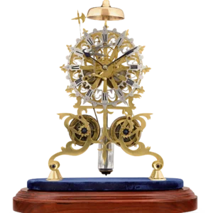 English Rose Window Skeleton Clock by Evans of Handsworth